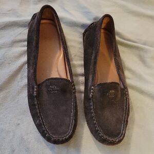 Coach Dark Suede Moccasins